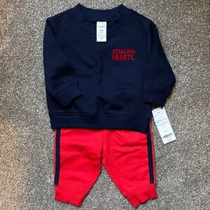 Carter's Navy and Red Sweatshirt and Joggers Set
